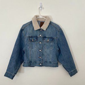 Denim Jacket with Sherpa Collar